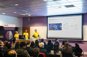 Staff from the CBU on Science night giving a talk
